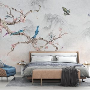 Flowers Blooming on Branches Wallmural