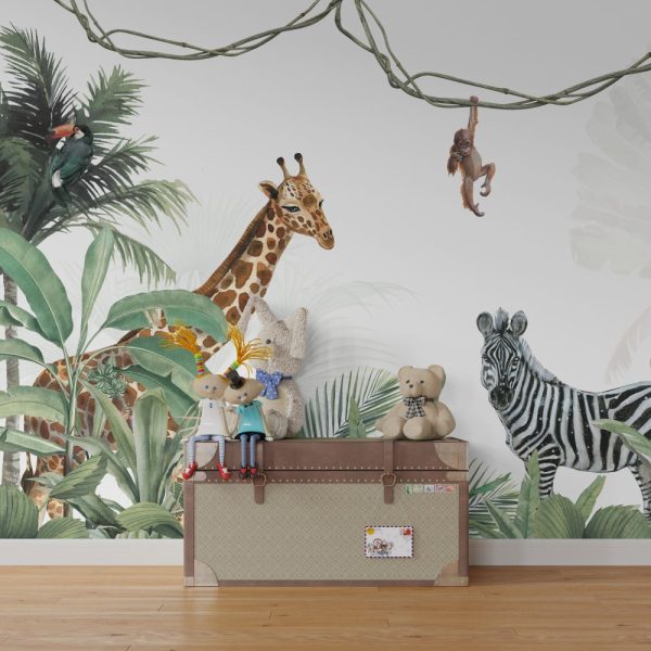 Safari Animals In Jungle Wallpaper