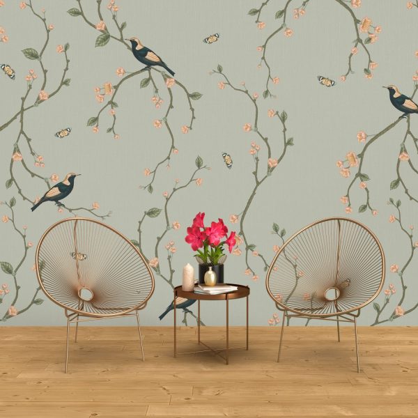 Birds On Branch Wallpaper Design