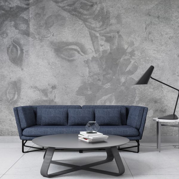 Sculpture Face In Grey Tones Wallpaper