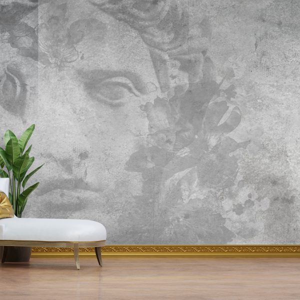 Sculpture Face In Grey Tones Wallpaper