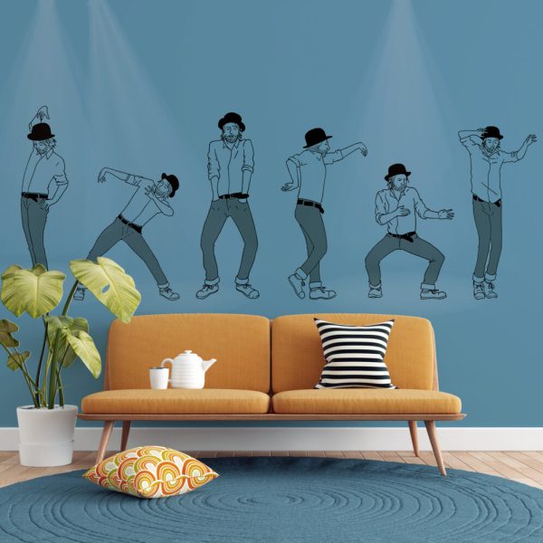 Blue Background Dancing Man Wallpaper
