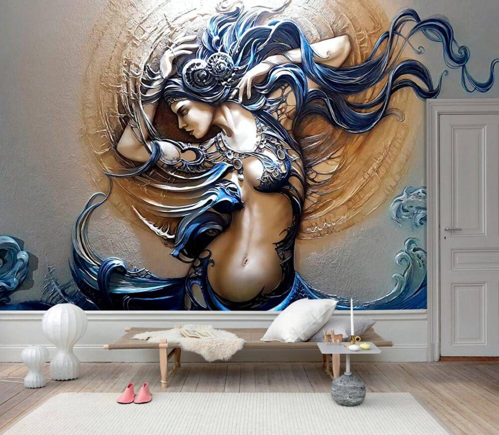 Details about   3D Mermaid Girl Fish 562RAI Wallpaper Mural Self-adhesive Removable Sticker Amy 