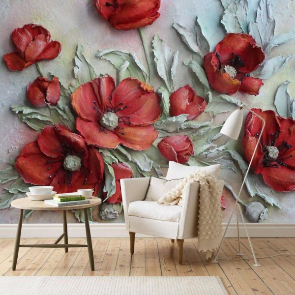 3D Tropical Flower Office Decor Wall Mural