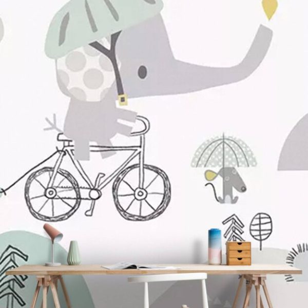 Big Elephant And Mountains Wall Mural