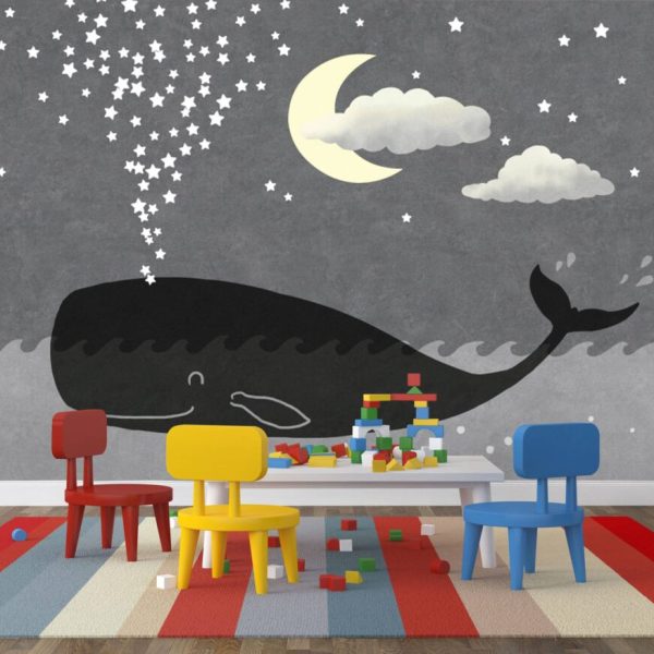 Huge Whale And Little Stars Wall Mural