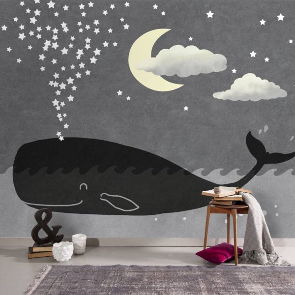 Huge Whale And Little Stars Wall Mural