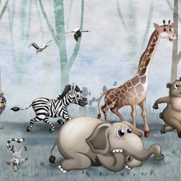 Wild Life Animals In A Forest Wall Mural