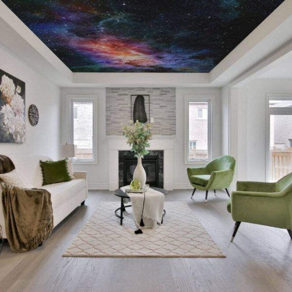 Colorful Space Stars Ceiling Wall Mural