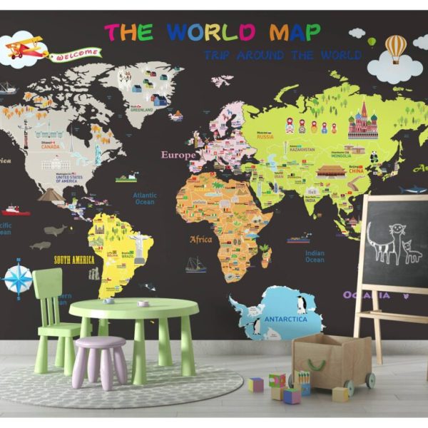 World Wonders Kids Map Wall Mural