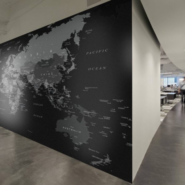 Black Background Gray Tone Map Wall Mural