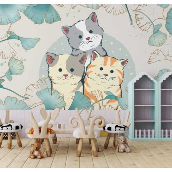 Three Cute Kids Nursery Wall Mural
