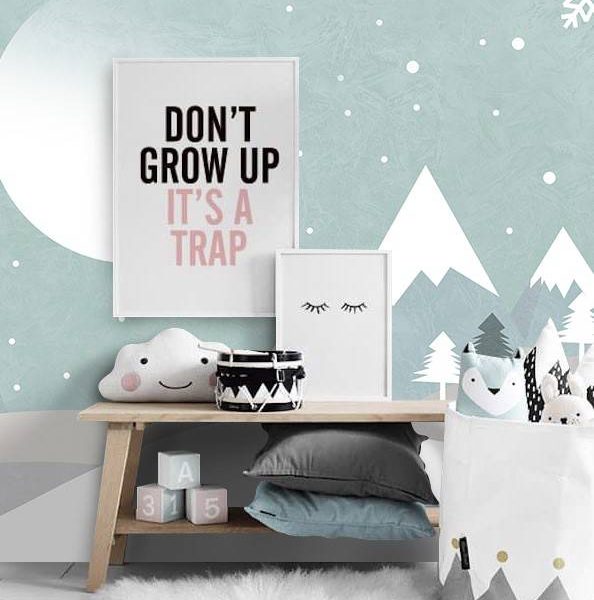 Kids Winter And Moon Wall Mural