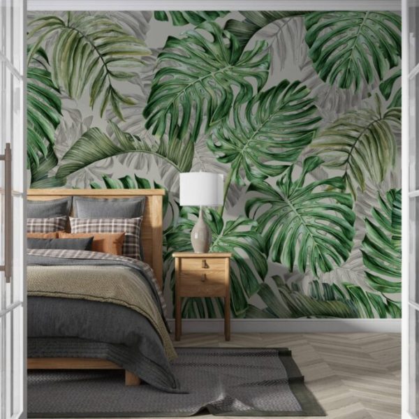 Green Tones Palm Leaf Wall Mural