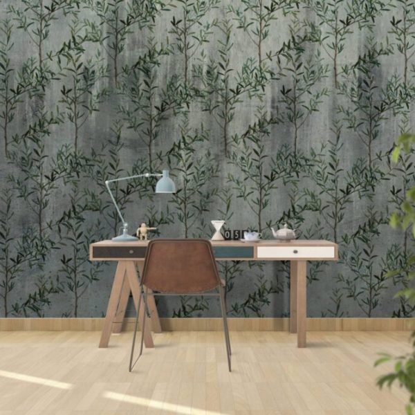 Olive Brances Patterned Wall Mural