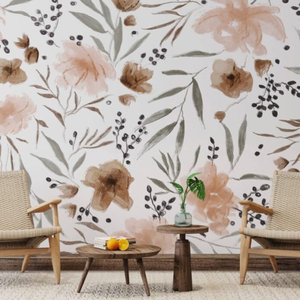 Outlook Pastel Colored Flowers Wall Mural
