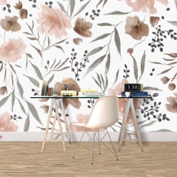 Outlook Pastel Colored Flowers Wall Mural