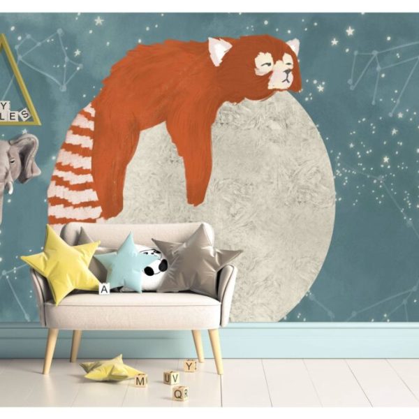 Raccoon Family Autumn Forest Wall Mural
