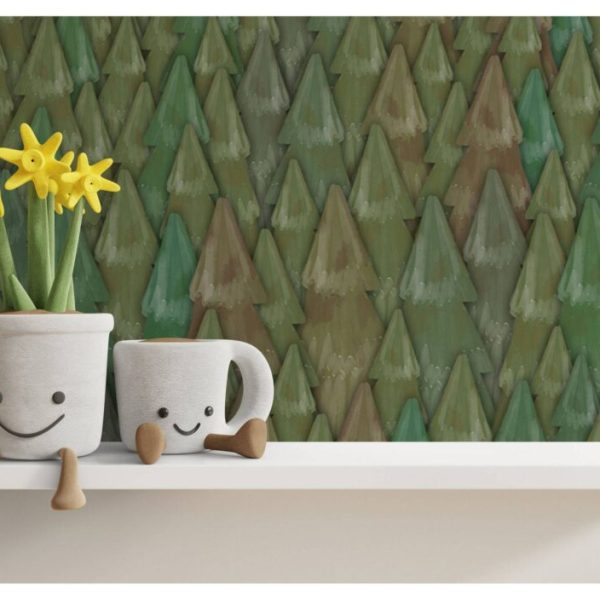 Pine Trees Patterned Wall Mural