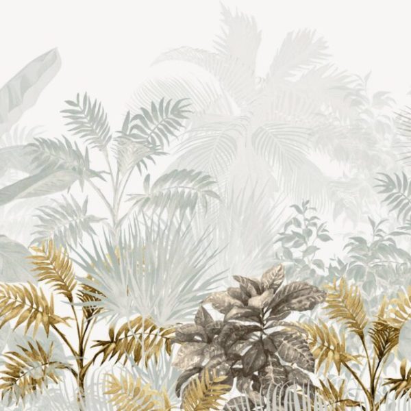 Gray Tones Foggy Outlook Forest Wall Mural