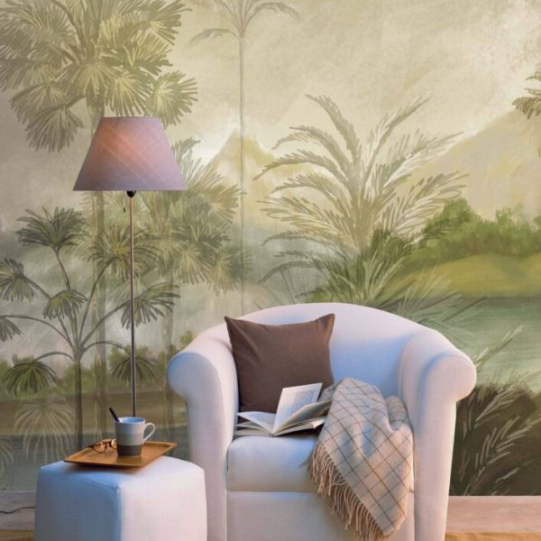 Tropical Forest Mountain River Wall Mural