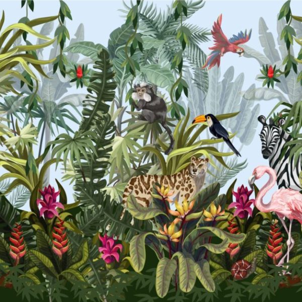 Wild Life Animals Tropical Wall Mural