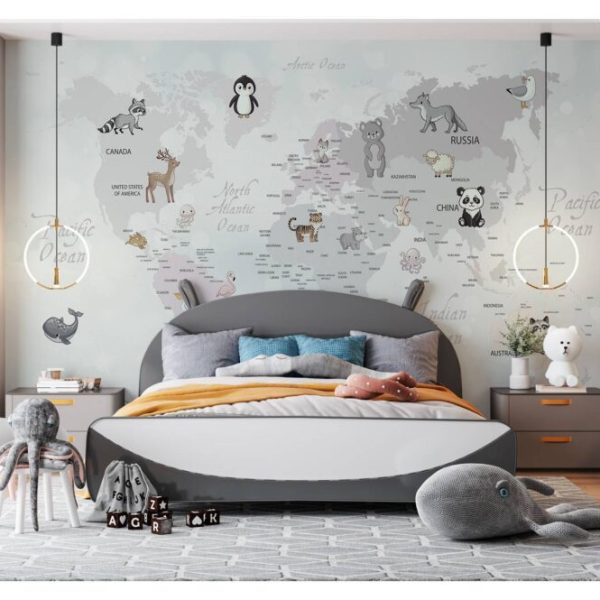 Endemic Animals World Map Wall Mural