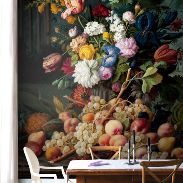 Colorful Flowers And Fruits Wall Mural