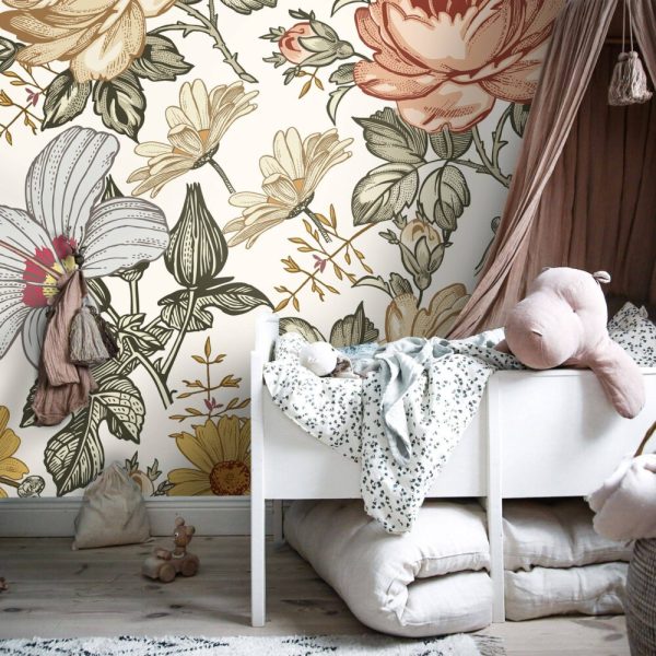 Colorful Flower Types Wall Mural