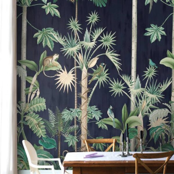 Tropical Forest With Giraffe Wall Mural