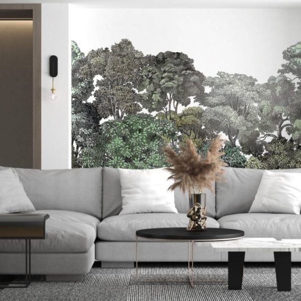 Forest Trees Landscaped Wall Mural
