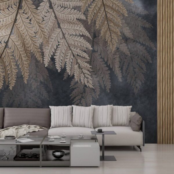 Dry Leaves Collaged Wall Mural