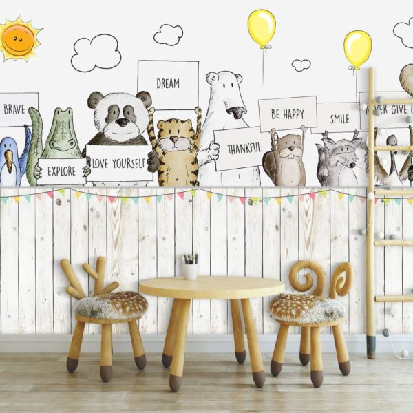 Cute Kids And Nursery Designed Wall
