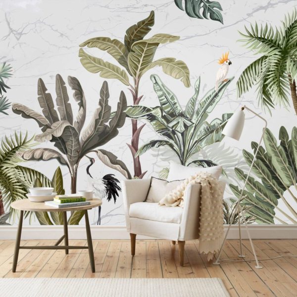 Tropical Banana And Palm Trees Wall Mural