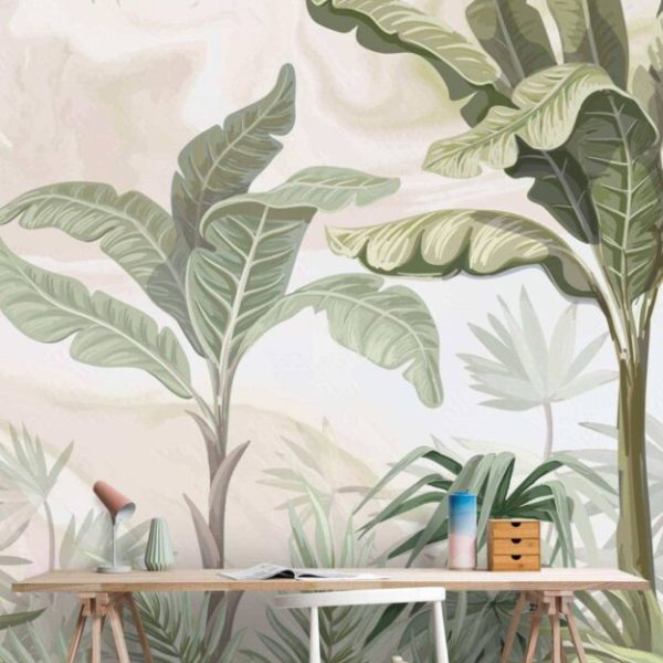Tropical Trees Living Room Wall Mural