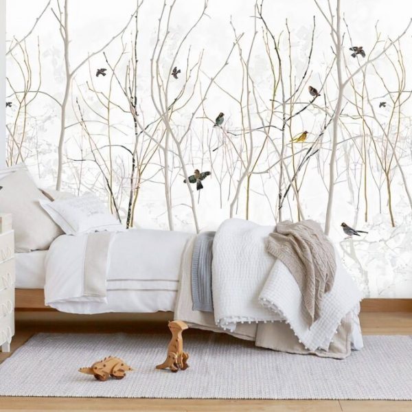 Dry Branches With Birds Wall Mural
