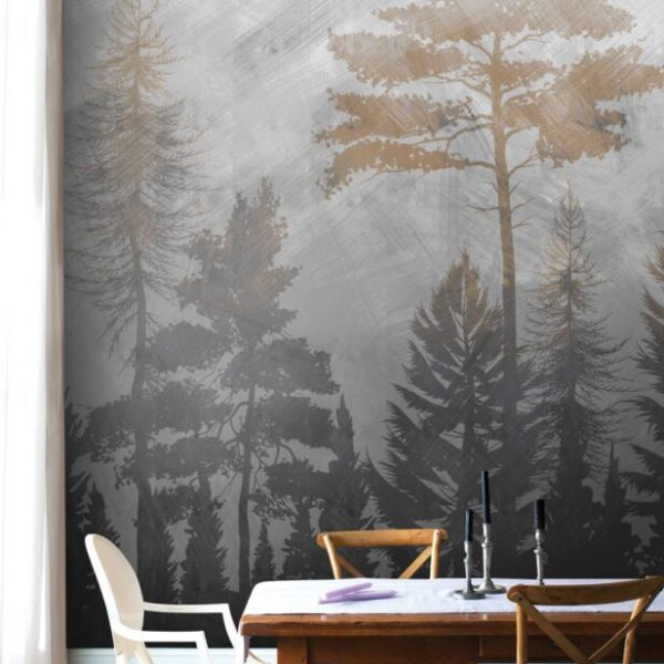 Dark Tones Tropical Forest Wall Mural