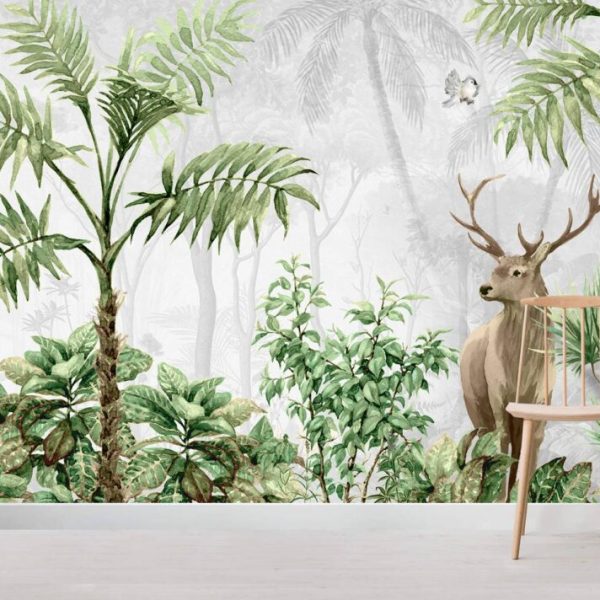 Tropical Forest And Animals Wall Mural