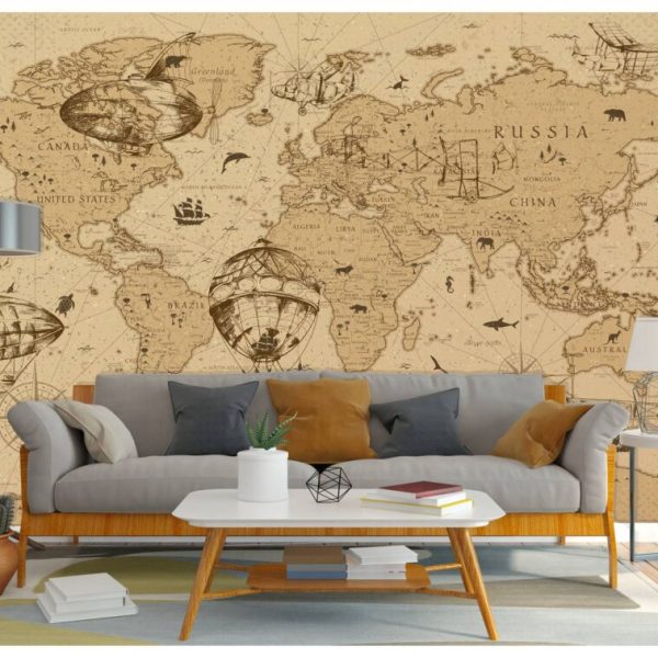 Old Outlook Retro Map Wall Mural