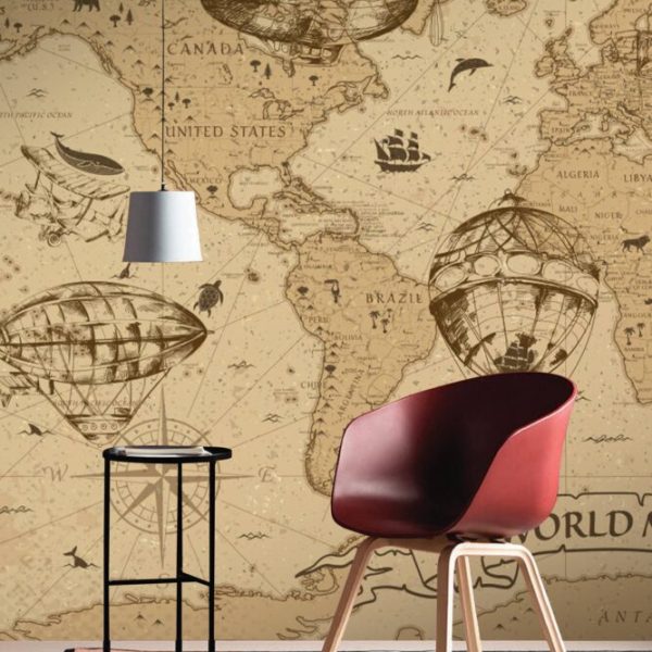 Old Outlook Retro Map Wall Mural