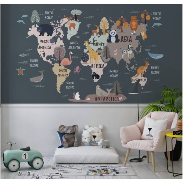 Nature Life Map For Kids Ans Nursery Wall