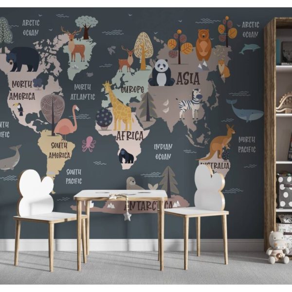 Nature Life Map For Kids Ans Nursery Wall