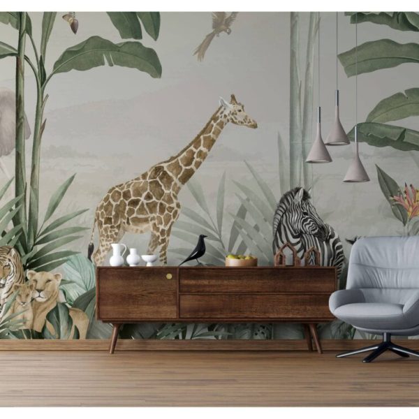 Animals Banana And Palm Forest Wall Mural