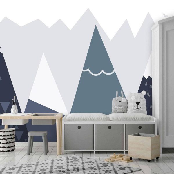 Sharp Triangle Snowy Mountains Wall Mural