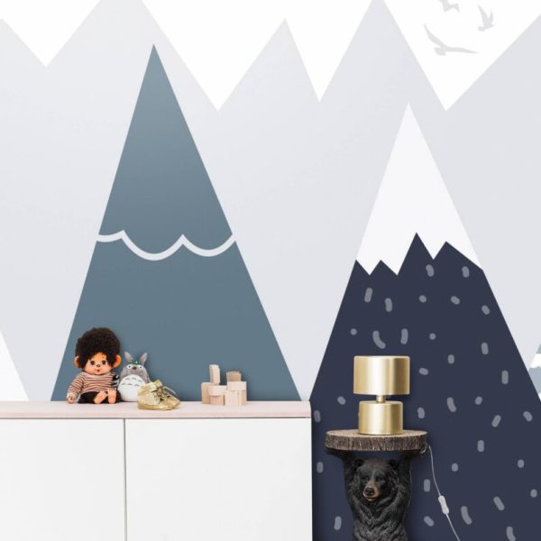 Sharp Triangle Snowy Mountains Wall Mural
