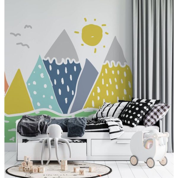 Triangle Snowy Mountains Wall Mural