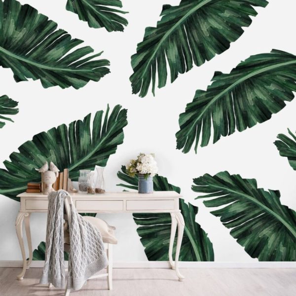 Green Tropical Leaf Wall Mural