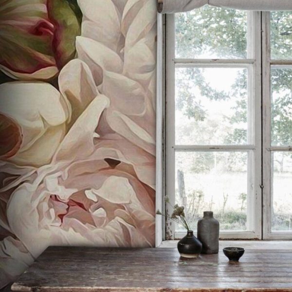 Flower Vintage Art Living Room Wall Mural