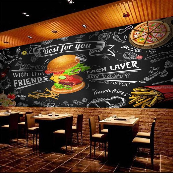 Cafe Fast Food Hamburger Wall Mural